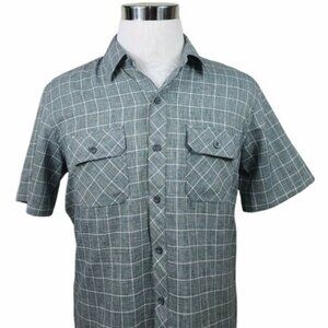 Orvis Vented Fishing Hiking Shirt Plaid Short Sleeve Mens Medium